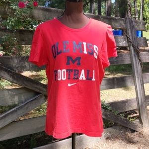 Nike Ole Miss Football Slim Fit Red TShirt
